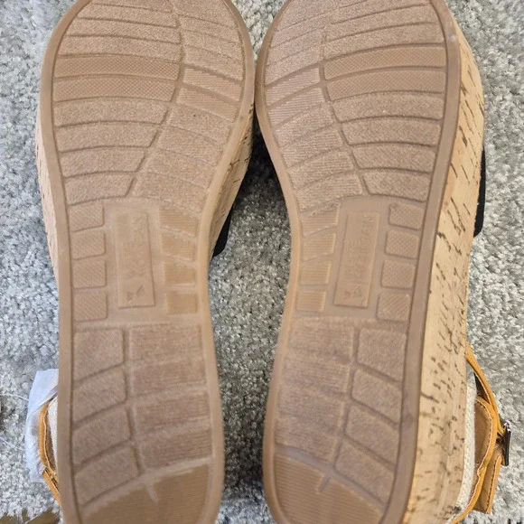 White Mountain Sarabella Black Cork Wedge Platform Sandals W30589 Womens 9M NEW - Picture 8 of 11